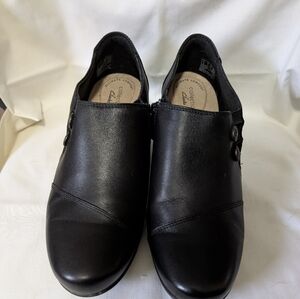 Clarks Black Leather Casual Shoes sz 9